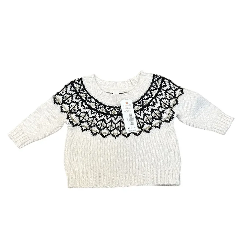 NWT Gymboree Ivory Fair Isle Sweater Size 0-3 Months